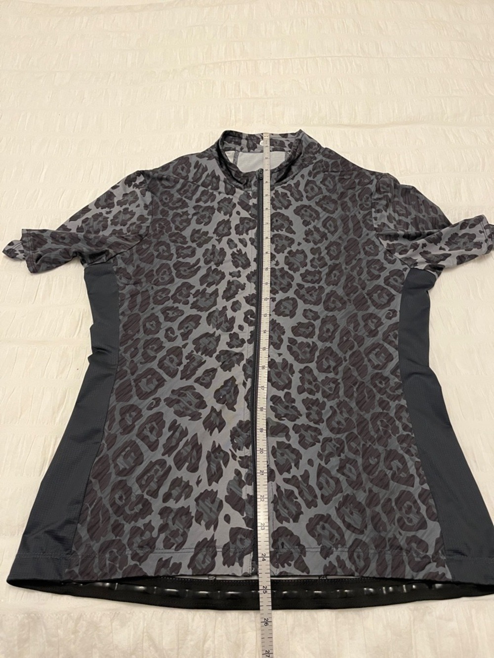 SAMSARA Full Zip Cycling Performance Jersey Leopard Print Short Sleeve Stretch - Picture 16 of 16